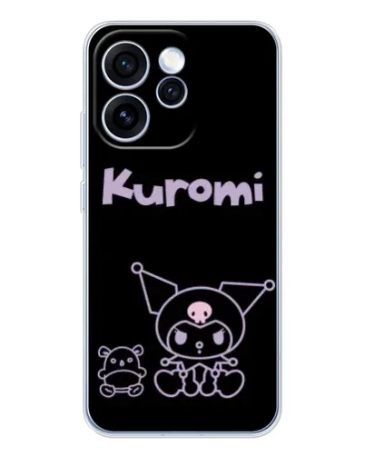 Чехол для OPPO Reno 15 Pro с картинкой «Kuromi — черный минимализм»