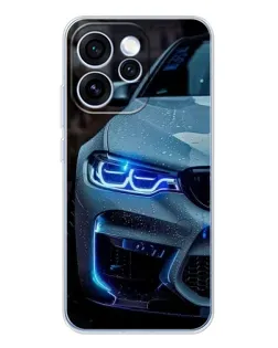 Чехол для OPPO Reno 15 Pro с картинкой «Взгляд BMW с синими фарами» Чехол для OPPO Reno 15 Pro с картинкой «Взгляд BMW с синими фарами»