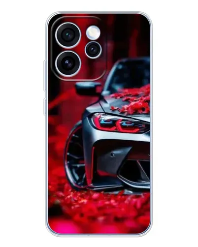 Чехол для OPPO Reno 15 Pro с картинкой «Спортивная BMW и цветы» Чехол для OPPO Reno 15 Pro с картинкой «Спортивная BMW и цветы»