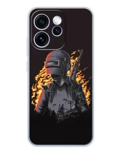 Чехол для OPPO Reno 15 Pro с картинкой «PUBG — огненный силуэт»