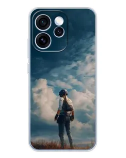 Чехол для OPPO Reno 15 Pro с картинкой «Герой PUBG на скале»