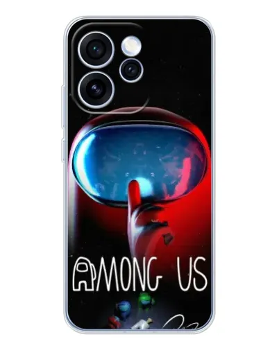 Чехол для OPPO Reno 15 Pro с картинкой «Красный импостер — макро»