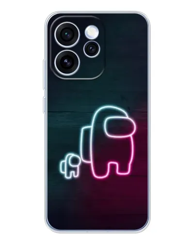 Чехол для OPPO Reno 15 Pro с картинкой «Among Us неон-арт»