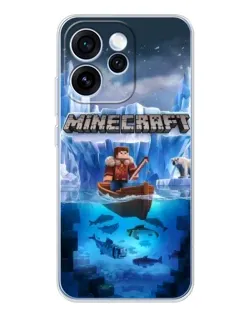 Чехол для OPPO Reno 15 Pro с картинкой «Minecraft ледяной мир»