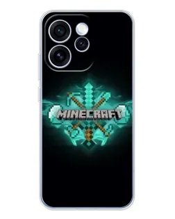 Чехол для OPPO Reno 15 Pro с картинкой «Minecraft Diamond лого»