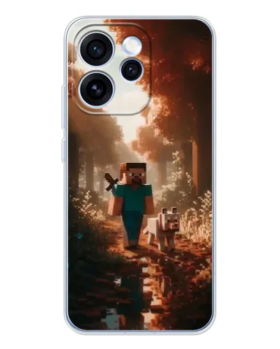 Чехол для OPPO Reno 15 Pro с картинкой «Стив в лесу»