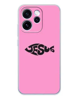 Чехол для OPPO Reno 15 Pro с картинкой «Розовый символ  Jesus»