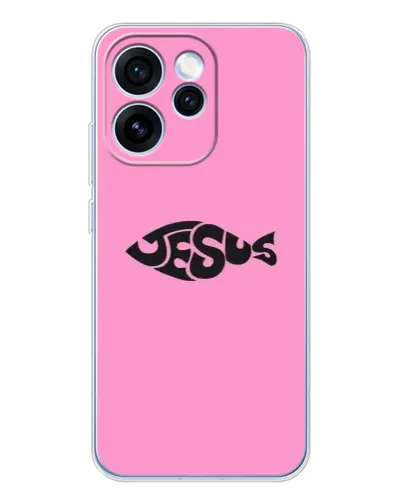 Чехол для OPPO Reno 15 Pro с картинкой «Розовый символ Jesus» Чехол для OPPO Reno 15 Pro с картинкой «Розовый символ Jesus»