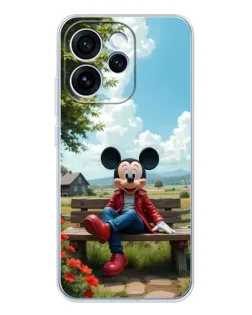 Чехол для OPPO Reno 15 Pro с картинкой «Микки на скамейке»