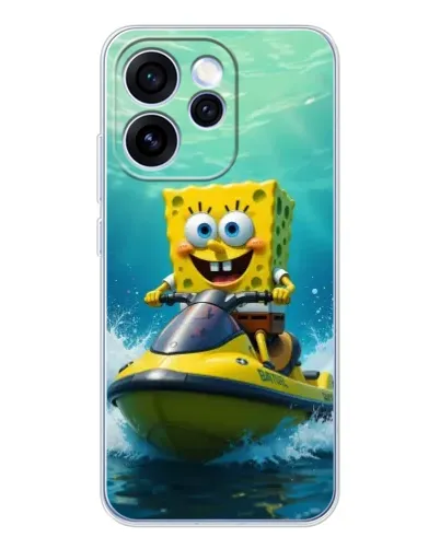 Чехол для OPPO Reno 15 Pro с картинкой «Спанч Боб на гидроцикле»