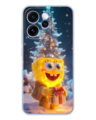 Чехол для OPPO Reno 15 Pro с картинкой «Рождественский Спанч Боб»
