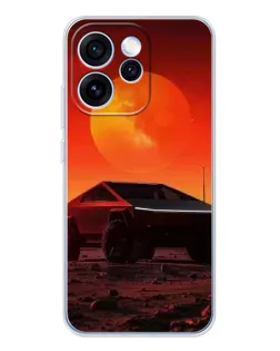 Чехол для OPPO Reno 15 Pro с картинкой «Cybertruck на Марсе»