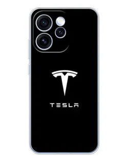 Чехол для OPPO Reno 15 Pro с картинкой «Tesla White Logo»