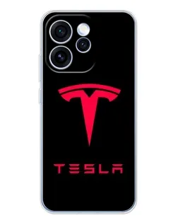 Чехол для OPPO Reno 15 Pro с картинкой «Tesla Red Logo»