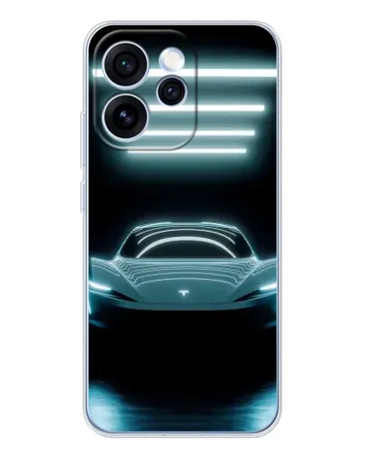 Чехол для OPPO Reno 15 Pro с картинкой «Tesla в неоне» Чехол для OPPO Reno 15 Pro с картинкой «Tesla в неоне»