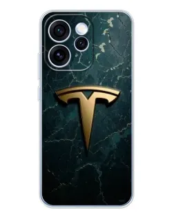 Чехол для OPPO Reno 15 Pro с картинкой «Мраморная Tesla Gold»