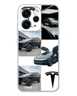 Чехол для OPPO Reno 15 Pro с картинкой «Коллаж Cybertruck Tesla»