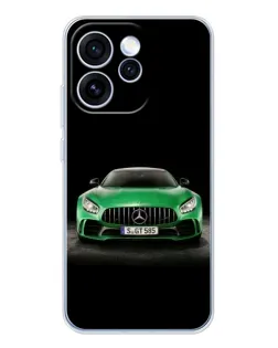 Чехол для OPPO Reno 15 Pro с картинкой «Mercedes — неоновый лого»