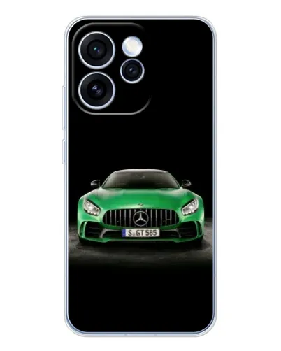 Чехол для OPPO Reno 15 Pro с картинкой «Mercedes — неоновый лого»