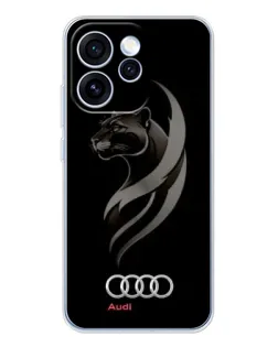 Чехол для OPPO Reno 15 Pro с картинкой «Графика — пантера и Audi»