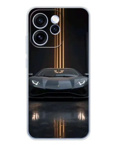 Чехол для OPPO Reno 15 Pro с картинкой «Lamborghini золотые линии»