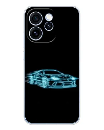 Чехол для OPPO Reno 15 Pro с картинкой «Неоновый контур Lamborghini»