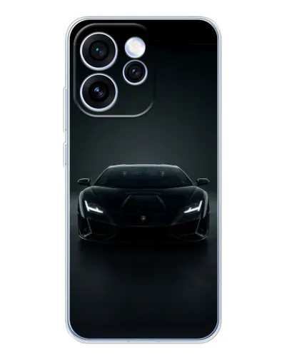 Чехол для OPPO Reno 15 Pro с картинкой «Черный Lamborghini Aventador»