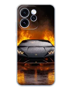 Чехол для OPPO Reno 15 Pro с картинкой «Lamborghini в огне»