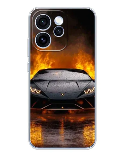 Чехол для OPPO Reno 15 Pro с картинкой «Lamborghini в огне»