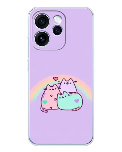Чехол для OPPO Reno 15 Pro с картинкой «Радужные Пушины» Чехол для OPPO Reno 15 Pro с картинкой «Радужные Пушины»