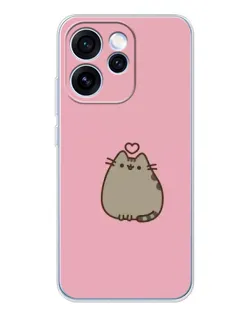 Чохол для OPPO Reno 15 Pro з картинкою «Pusheen серце» Чохол для OPPO Reno 15 Pro з картинкою «Pusheen серце»