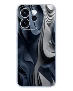 Чехол для OPPO Reno 15 Pro с картинкой «Объемные синие складки» Чехол для OPPO Reno 15 Pro с картинкой «Объемные синие складки»