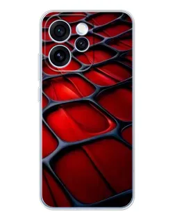 Чехол для OPPO Reno 15 Pro с картинкой «Красная глянцевая сетка»