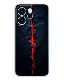 Чехол для OPPO Reno 15 Pro с картинкой «Kрасная лавовая трещина»