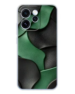 Чехол для OPPO Reno 15 Pro с картинкой «Зеленые кожаные волны»