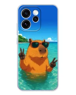 Чехол для OPPO Reno 15 Pro с картинкой «Морская капибара»