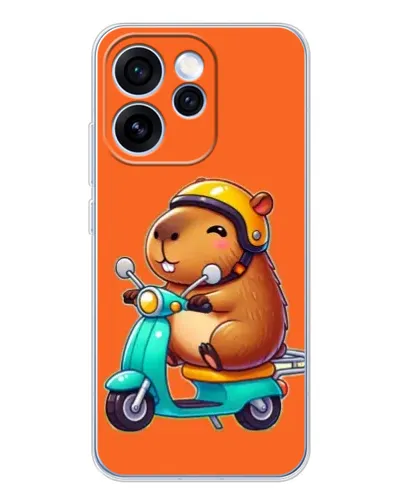 Чехол для OPPO Reno 15 Pro с картинкой «Капибара на скутере»