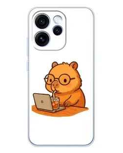 Чехол для OPPO Reno 15 Pro с картинкой «Капибара с ноутбуком»