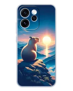 Чехол для OPPO Reno 15 Pro с картинкой «Закат солнца с капибарой»