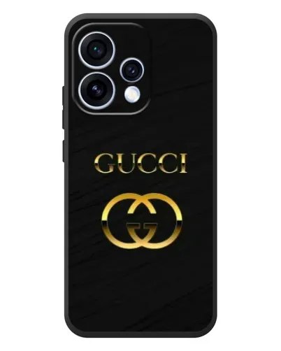 Чехол для OPPO Reno 15 с картинкой «Золотой логотип Gucci»