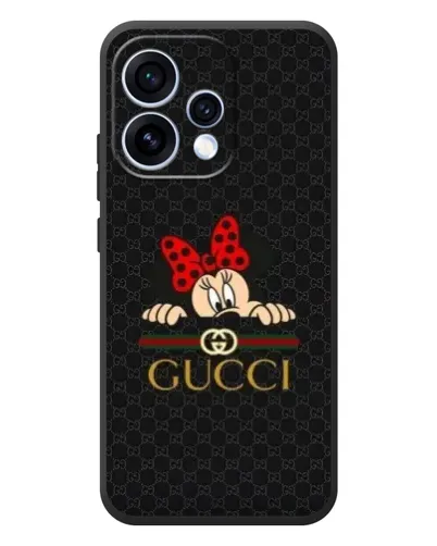 Чехол для OPPO Reno 15 с картинкой «Минни Маус Gucci — черный»