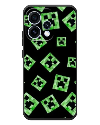 Чехол для OPPO Reno 15 с картинкой «Паттерн с криперами»