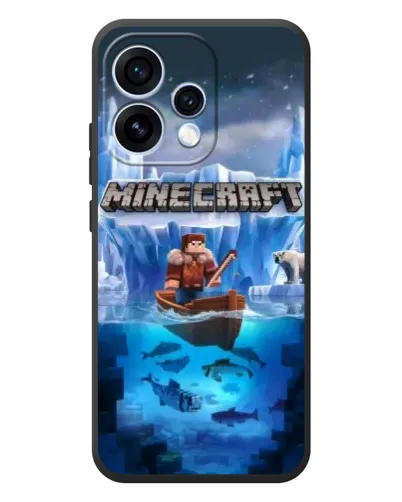 Чехол для OPPO Reno 15 с картинкой «Minecraft ледяной мир»