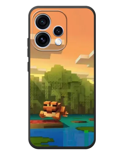 Чехол для OPPO Reno 15 с картинкой «Майнкрафт закат солнца»