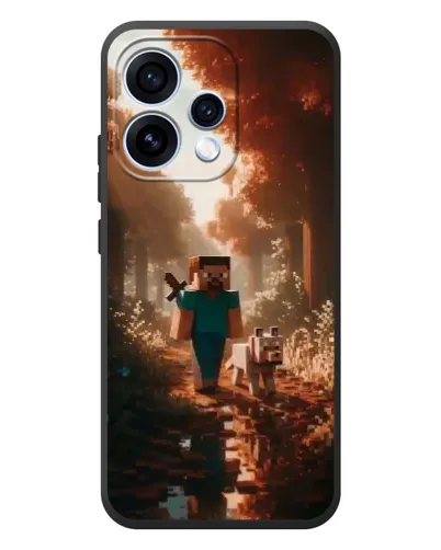 Чехол для OPPO Reno 15 с картинкой «Стив в лесу»
