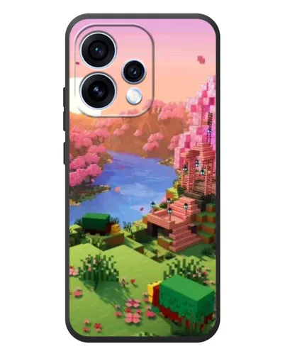 Чехол для OPPO Reno 15 с картинкой «Розовое дерево Minecraft»
