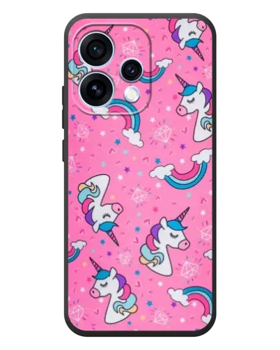 Чехол для OPPO Reno 15 с картинкой «Unicorn паттерн розовый» Чехол для OPPO Reno 15 с картинкой «Unicorn паттерн розовый»