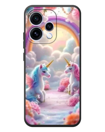 Чехол для OPPO Reno 15 с картинкой «Радуга и единороги» Чехол для OPPO Reno 15 с картинкой «Радуга и единороги»