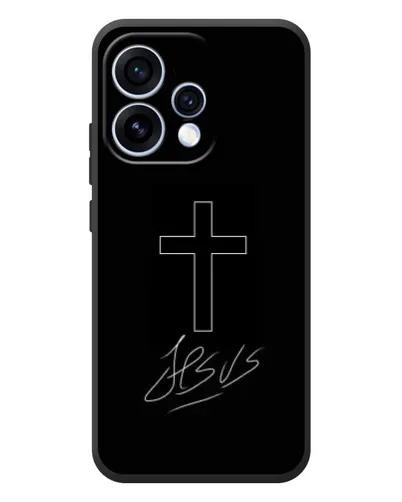 Чехол для OPPO Reno 15 с картинкой «Графический крест Jesus» Чехол для OPPO Reno 15 с картинкой «Графический крест Jesus»