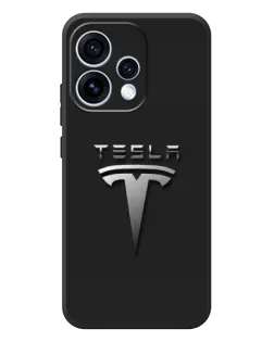 Чехол для OPPO Reno 15 с картинкой «Стальной логотип Tesla»